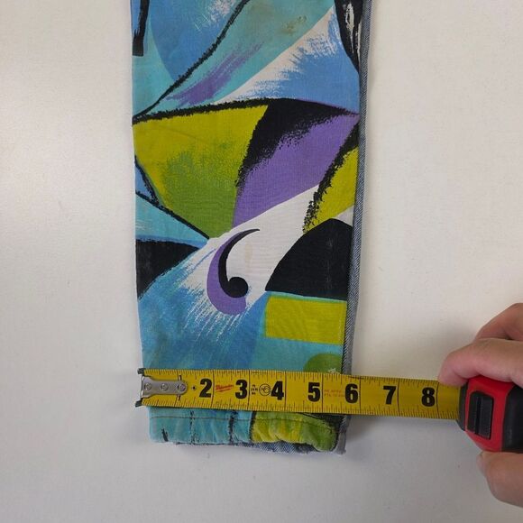 Vintage NO! Jeans 90s Patchwork Abstract Denim Pants Rare Distressed Jeans 28x27 - Picture 9 of 14